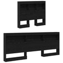 vidaXL Tároló fejtámla polcokkal tárolóval Fekete tölgy 75 cm Faanyag