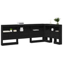 vidaXL Tároló fejtámla polcokkal tárolóval Fekete tölgy 75 cm Faanyag