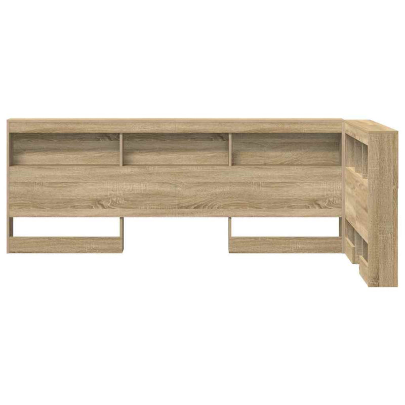 vidaXL Tároló fejtámla polcokkal tárolóval sonoma tölgy 75 cm Faanyag
