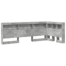 vidaXL Tároló fejtámla polcokkal tárolóval Beton Szürke 75 cm Faanyag