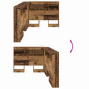 vidaXL Tároló fejtámla polcokkal fejtámlával Öreg fa 75 cm Faanyag