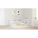 vidaXL Tároló fejtámla polcokkal Fehér 207,5 x 137,5 x 76,5 cm Faanyag