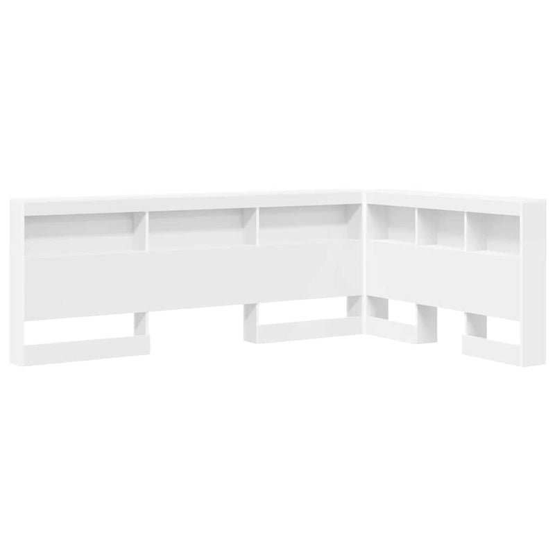 vidaXL Tároló fejtámla polcokkal fejtámlával Fehér 120 cm Faanyag