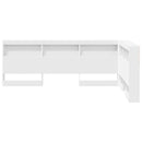 vidaXL Tároló fejtámla polcokkal fejtámlával Fehér 120 cm Faanyag