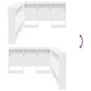 vidaXL Tároló fejtámla polcokkal fejtámlával Fehér 120 cm Faanyag