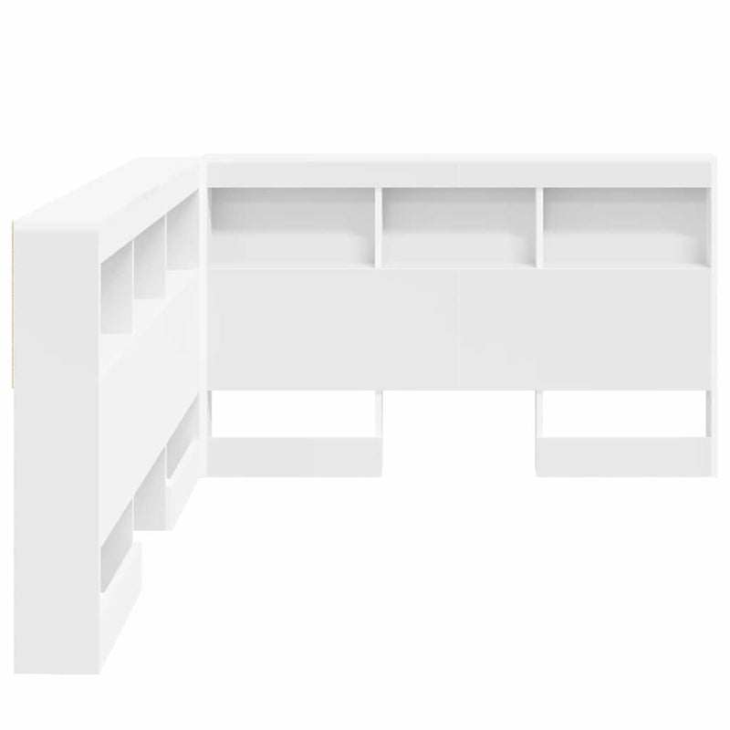 vidaXL Tároló fejtámla polcokkal fejtámlával Fehér 120 cm Faanyag