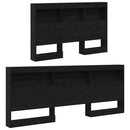 vidaXL Tároló fejtámla polcokkal tárolóval Fekete tölgy 120 cm Faanyag