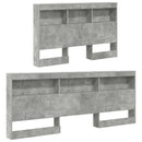vidaXL Tároló fejtámla Beton Szürke 207,5 x 137,5 x 76,5 cm Faanyag
