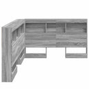 vidaXL Tároló fejtámla Szürke Sonoma 207,5 x 137,5 x 76,5 cm Faanyag