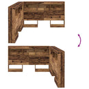 vidaXL Tároló fejtámla polcokkal fejtámlával Öreg fa 120 cm Faanyag