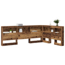 vidaXL Tároló fejtámla Öreg fa 207,5 x 137,5 x 76,5 cm Faanyag