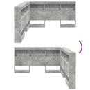 vidaXL Tároló fejtámla polcokkal tárolóval Beton Szürke 140 cm Faanyag