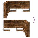 vidaXL Tároló fejtámla polcokkal Füstölt tölgy 140 cm Faanyag