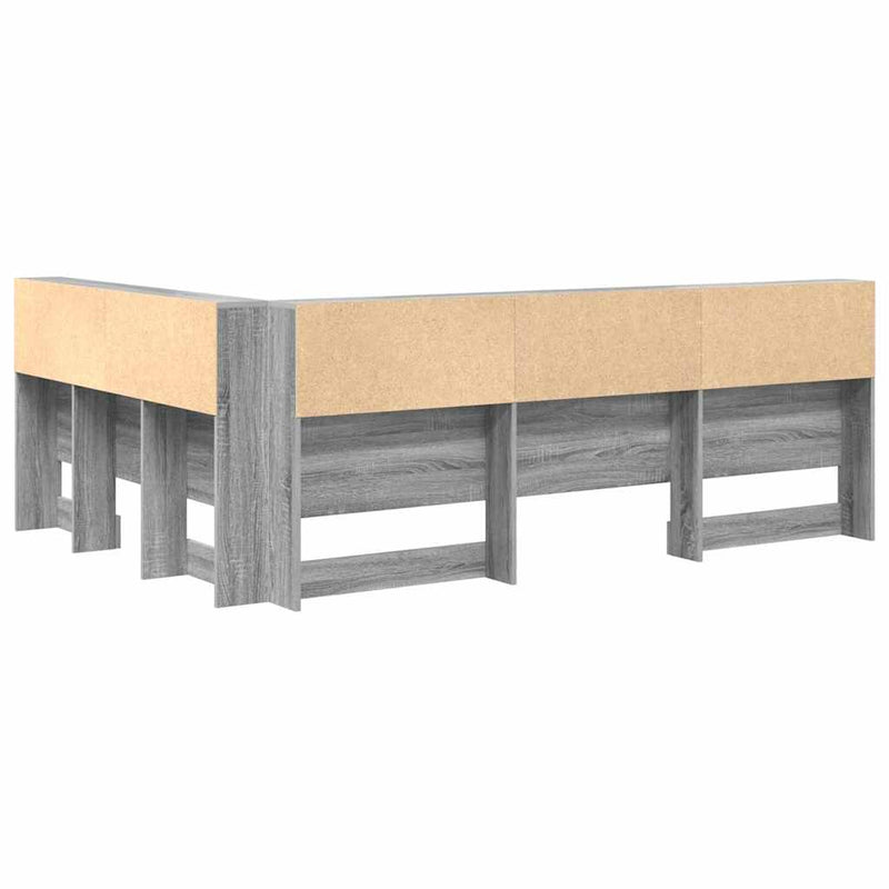 vidaXL Tároló fejtámla polcokkal Szürke sonoma 140 cm Faanyag