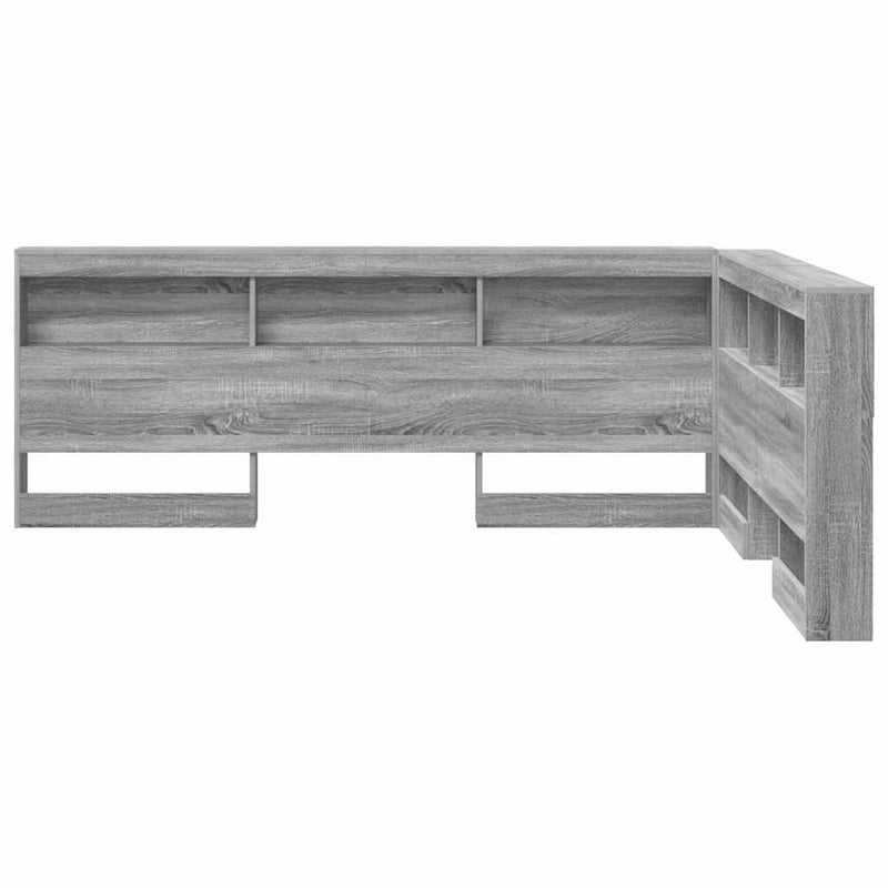 vidaXL Tároló fejtámla polcokkal Szürke sonoma 140 cm Faanyag
