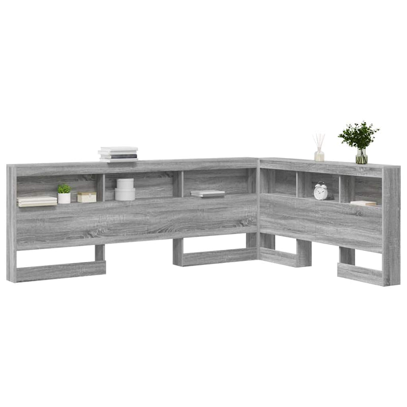 vidaXL Tároló fejtámla polcokkal Szürke sonoma 140 cm Faanyag