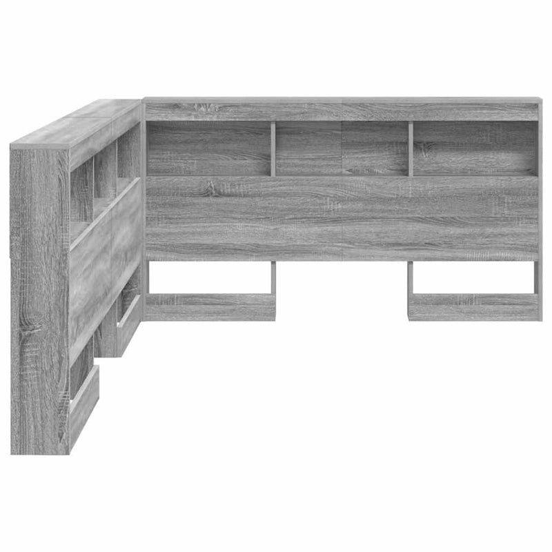 vidaXL Tároló fejtámla polcokkal Szürke sonoma 140 cm Faanyag
