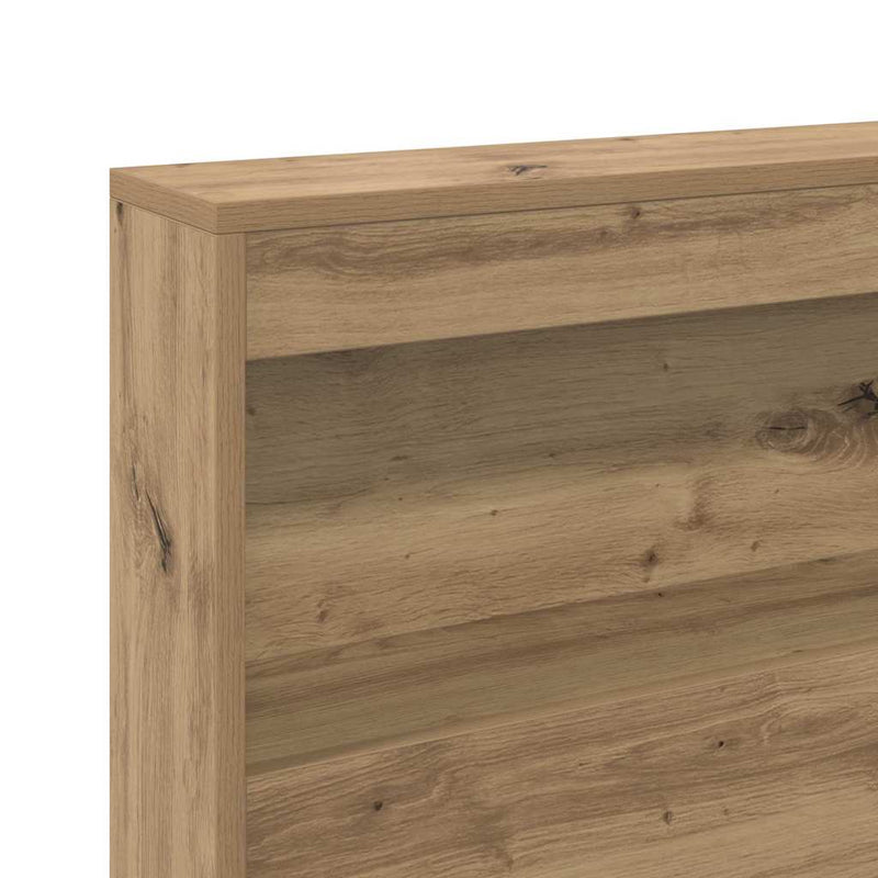 vidaXL Tároló fejtámla polcokkal kézműves tölgy 140 cm Faanyag