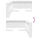 vidaXL Tároló fejtámla polcokkal fejtámlával Fehér 135 cm Faanyag