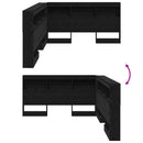 vidaXL Tároló fejtámla polcokkal tárolóval Fekete tölgy 135 cm Faanyag