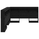 vidaXL Tároló fejtámla polcokkal tárolóval Fekete tölgy 135 cm Faanyag