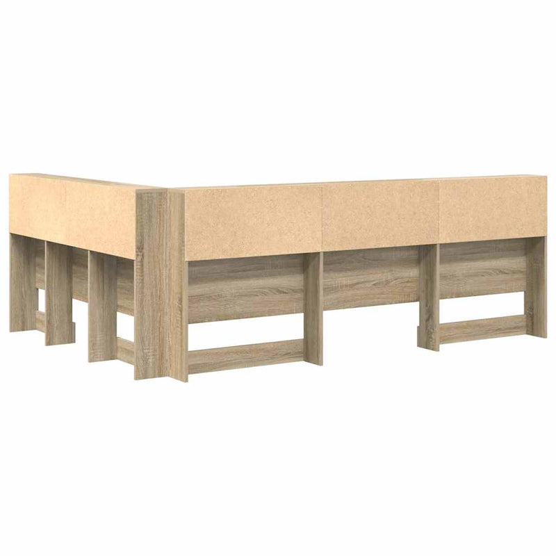 vidaXL Tároló fejtámla polcokkal tárolóval sonoma tölgy 135 cm Faanyag