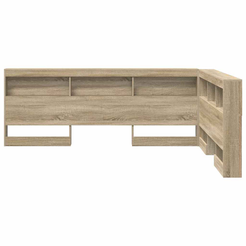 vidaXL Tároló fejtámla polcokkal tárolóval sonoma tölgy 135 cm Faanyag