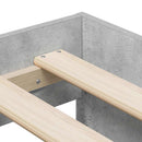 vidaXL Ágykeret tárolóval Beton Szürke 80 cm Szerelt Fa