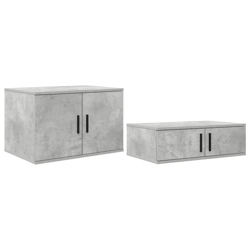 vidaXL Ágykeret tárolóval Beton Szürke 244 x 127 x 53.5 cm Faanyag