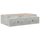 vidaXL Ágykeret tárolóval Beton Szürke 80 cm Szerelt Fa