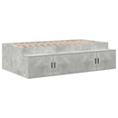 vidaXL Ágykeret tárolóval tárolóval Beton Szürke 80 cm Faanyag