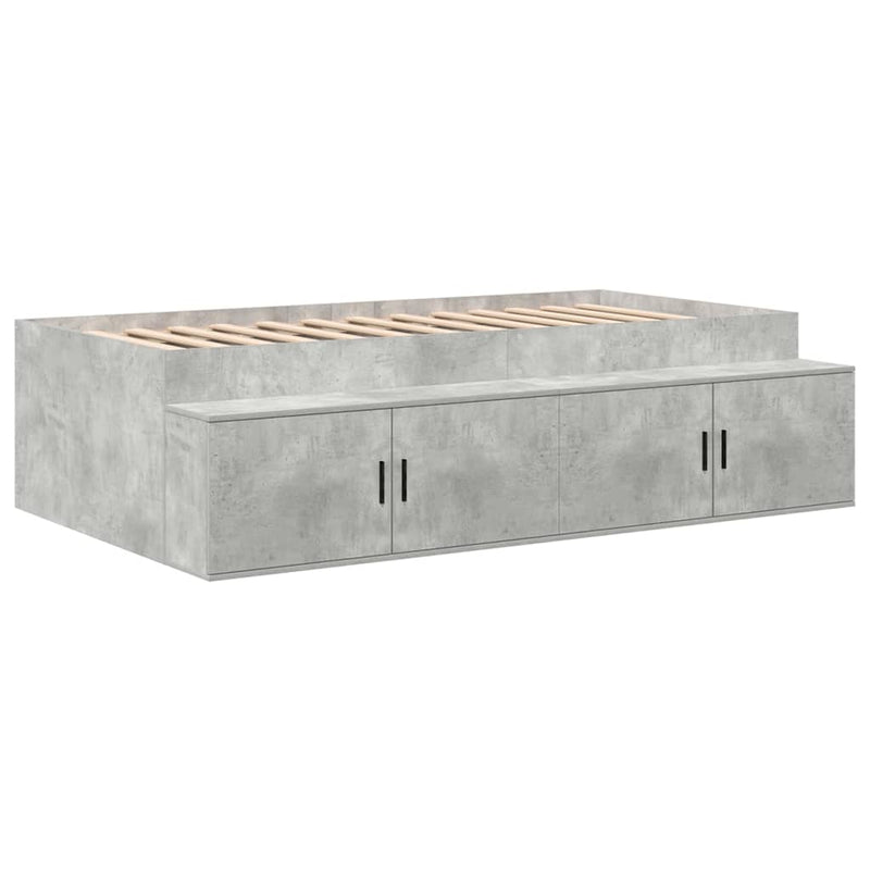 vidaXL Ágykeret tárolóval Beton Szürke 244 x 127 x 53.5 cm Faanyag