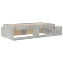 vidaXL Ágykeret tárolóval Beton Szürke 80 cm Szerelt Fa