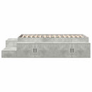 vidaXL Ágykeret tárolóval Beton Szürke 80 cm Szerelt Fa