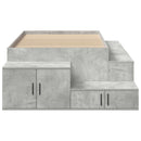 vidaXL Ágykeret tárolóval Beton Szürke 80 cm Szerelt Fa