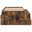 vidaXL Ágykeret tárolóval Füstölt tölgy 244 x 127 x 53.5 cm Faanyag