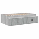 vidaXL Ágykeret tárolóval Szürke Sonoma 80 cm Szerelt Fa