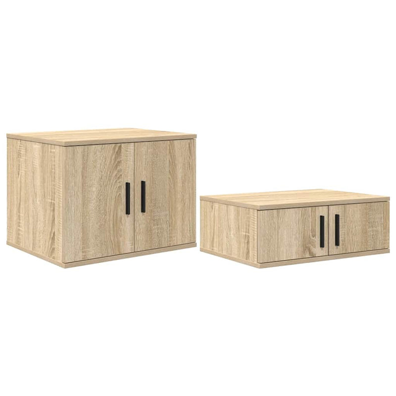 vidaXL Ágykeret tárolóval Sonoma tölgy 234 x 118 x 53.5 cm Faanyag