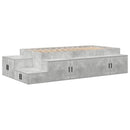 vidaXL Ágykeret tárolóval tárolóval Beton Szürke 90 cm Faanyag