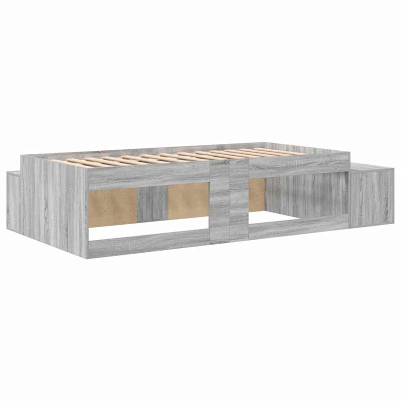 vidaXL Ágykeret tárolóval Szürke sonoma 234 x 118 x 53.5 cm Faanyag