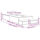 vidaXL Ágykeret tárolóval fiókkal tárolóval Fekete tölgy 80 cm Faanyag