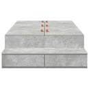 vidaXL Ágykeret tárolóval fiókkal tárolóval Beton Szürke 80 cm Faanyag