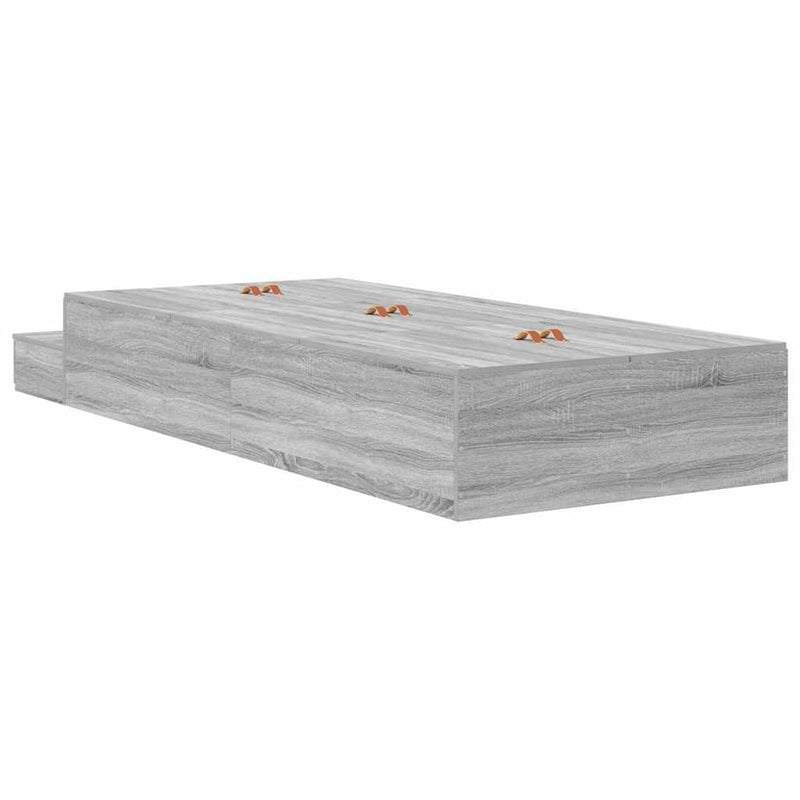 vidaXL Ágykeret tárolóval Szürke sonoma 236.5 x 80 x 31.5 cm Faanyag