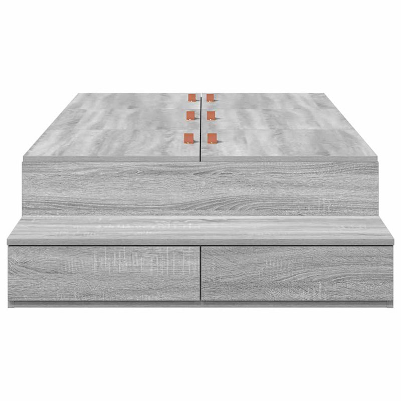 vidaXL Ágykeret tárolóval Szürke sonoma 236.5 x 80 x 31.5 cm Faanyag