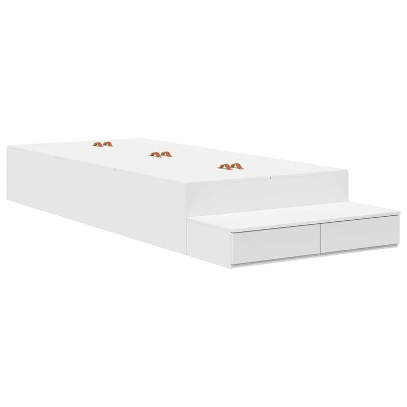 vidaXL Ágykeret tárolóval fiókkal Fehér 236.5 x 90 x 31.5 cm Faanyag
