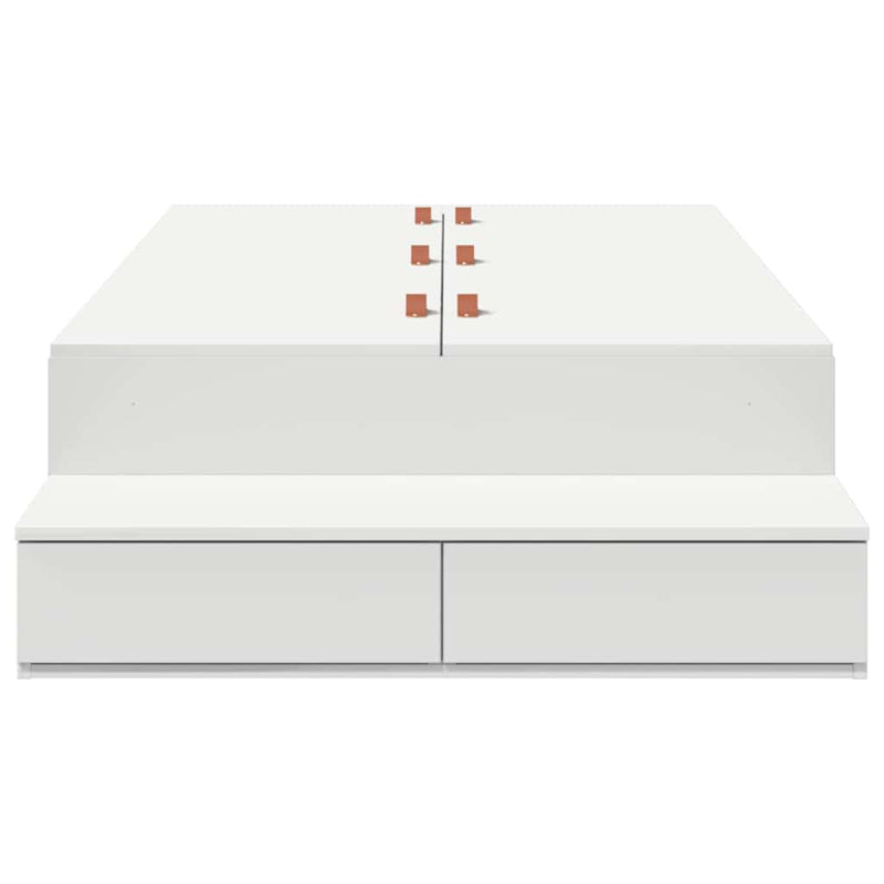vidaXL Ágykeret tárolóval fiókkal Fehér 236.5 x 90 x 31.5 cm Faanyag