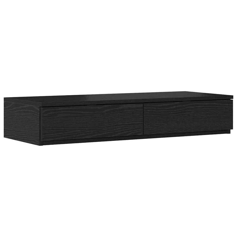 vidaXL Ágykeret tárolóval Musta tammi 236.5 x 90 x 31.5 cm Faanyag