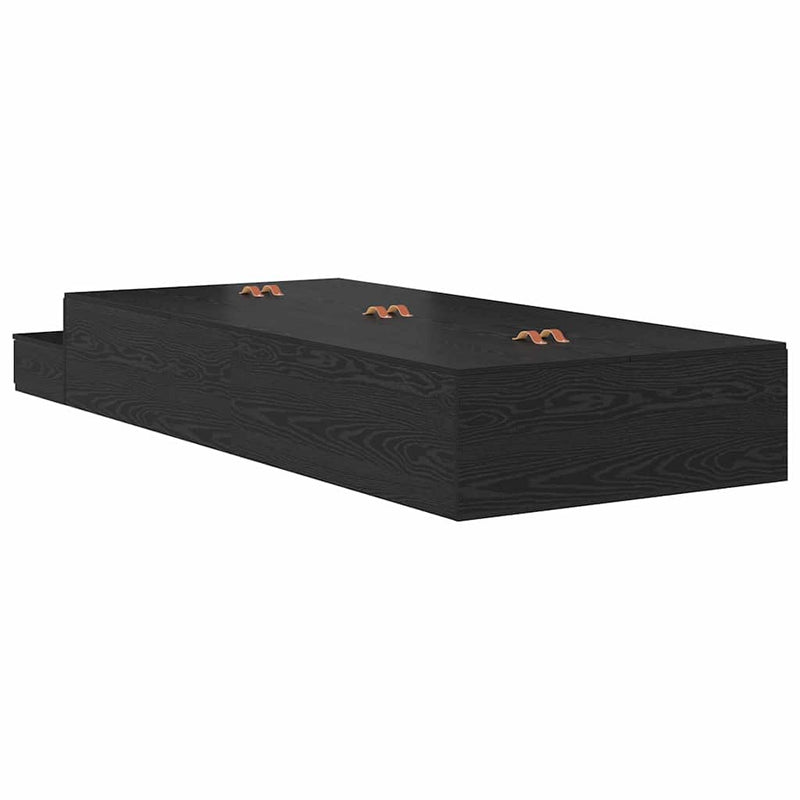 vidaXL Ágykeret tárolóval Musta tammi 236.5 x 90 x 31.5 cm Faanyag