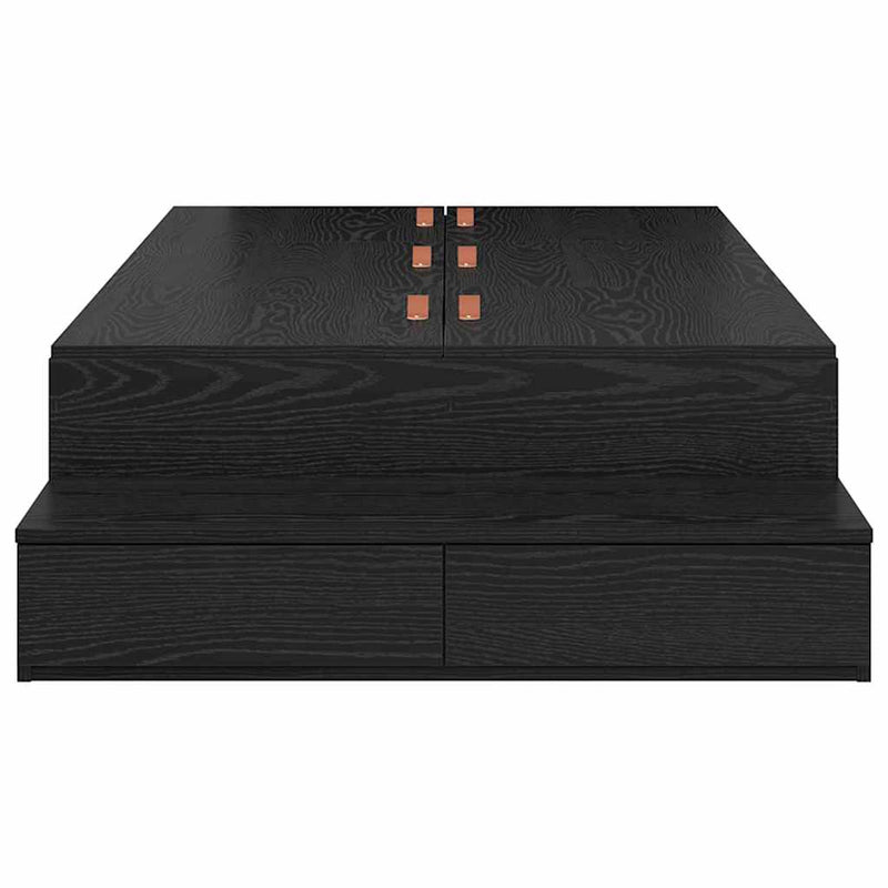 vidaXL Ágykeret tárolóval Musta tammi 236.5 x 90 x 31.5 cm Faanyag