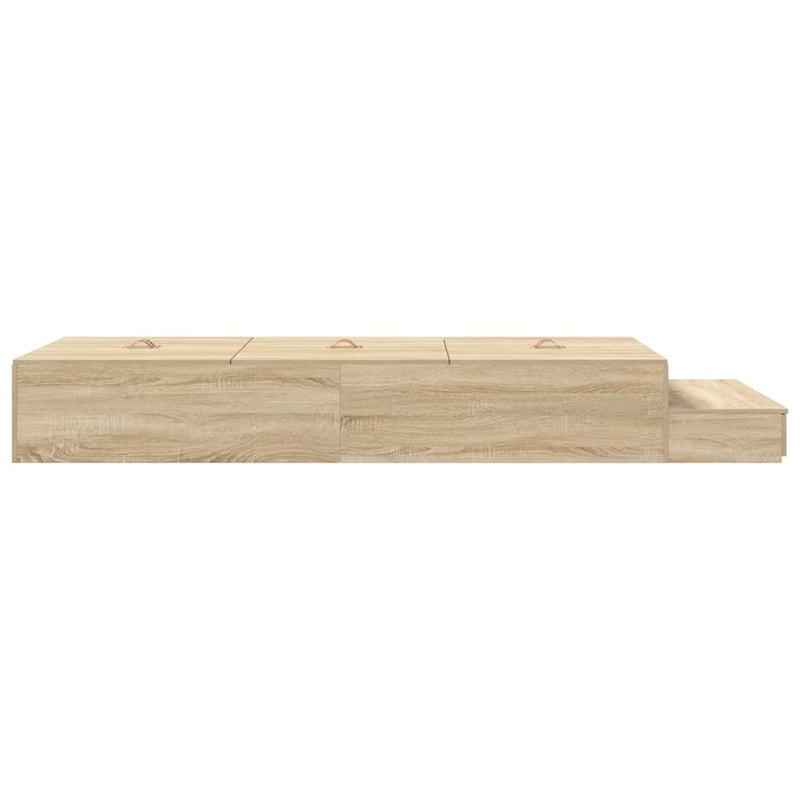 vidaXL Ágykeret tárolóval Sonoma tölgy 236.5 x 90 x 31.5 cm Faanyag